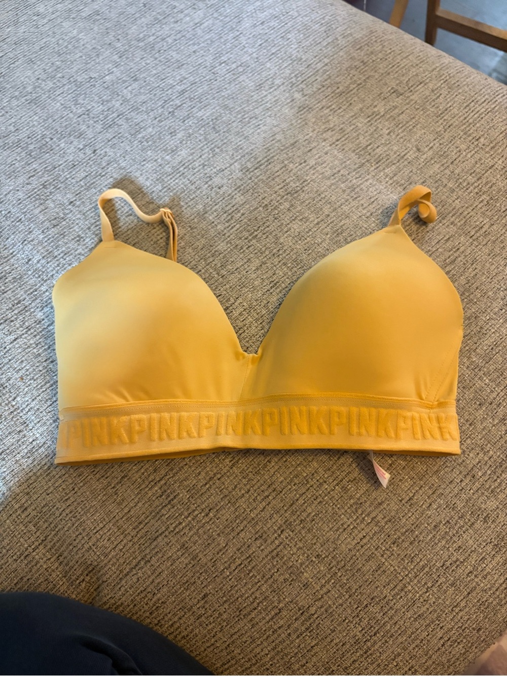 PINK Victoria's Secret Seamless Mustard Yellow Wireless Lightly Lined Bralette